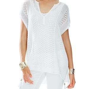 Rene Poncho Sweater - Resort White